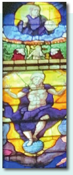 De glasramen van Herkenrode stralen in het Engelse Lichfield — foto uit de wijkkrant, pagina 7