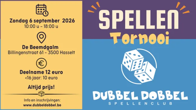 Spellentoernooi bij Spellenclub Dubbel Dobbel